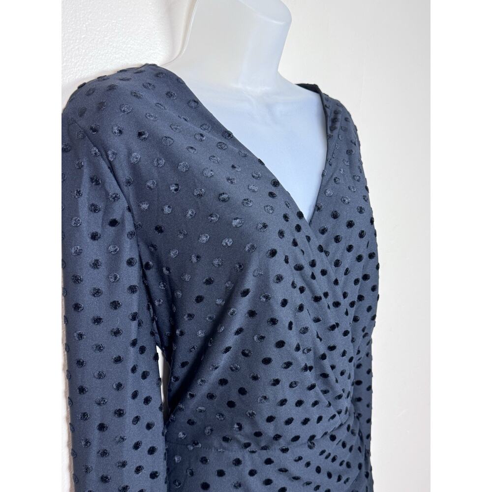 NWT Ralph Lauren Womens Formal Midi Dress Black Swiss Dot Polka Dot 14 Party - Picture 4 of 14